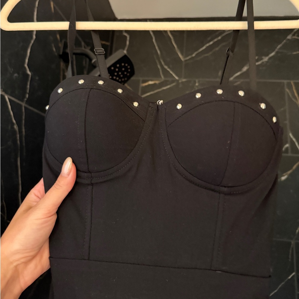 By The Way black studded mini dress